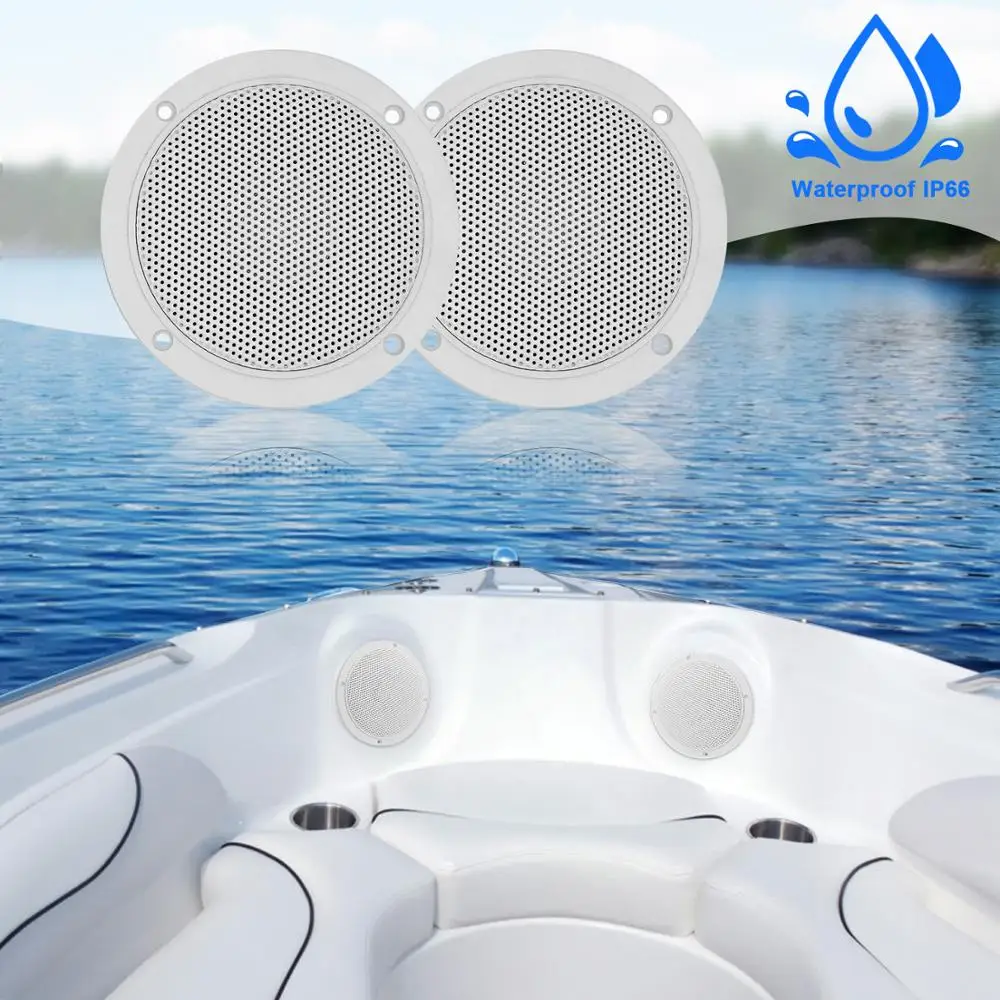 2Pcs 4-inch Marine Waterproof Speakers Motorcycle Outdoor Music Speakers For ATV UTV Boat SPA Golf Cart