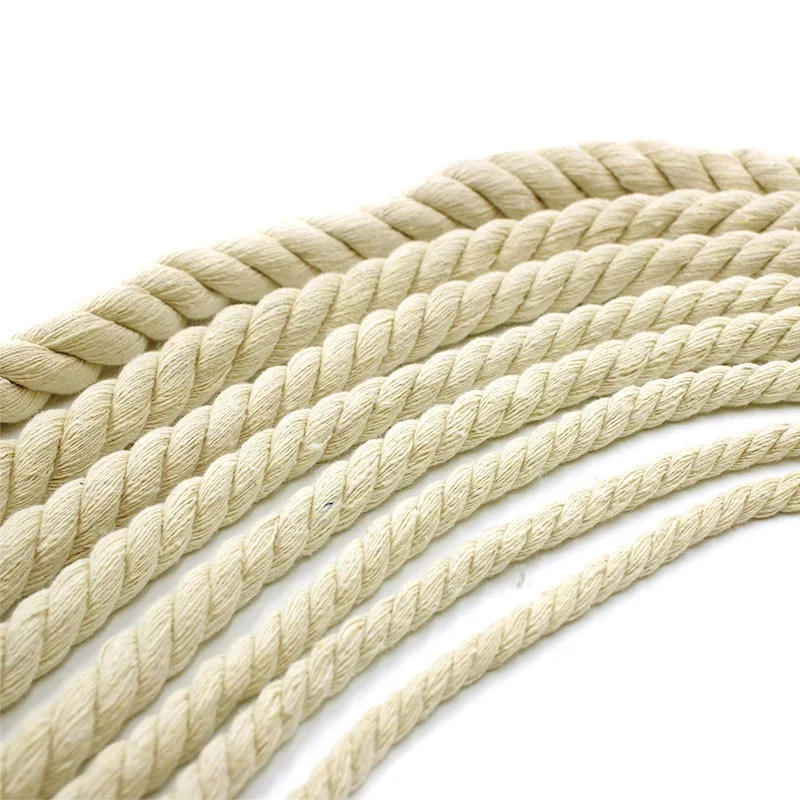 Cotton Rope 5 Meters/Lot Beige Cotton Rope 4-20mm Thick Cotton Cords For Bag Strap Home Decor Accessories DIY Handmade Rope Craft