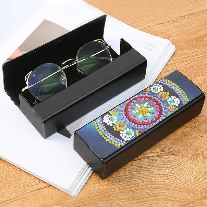 DIY алмазная живопись глаз очки чехол для путешествий кожа солнцезащитные очки коробка для хранения для крышки небьющиеся очки материал легко носить с собой