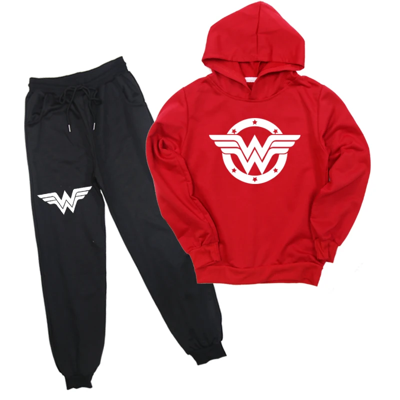 Новинка; комплект детской одежды Wonderwoman; сезон весна-осень; комплекты одежды для маленьких мальчиков и девочек; модная толстовка с капюшоном+ штаны; комплект из 2 предметов; детская одежда - Цвет: 13