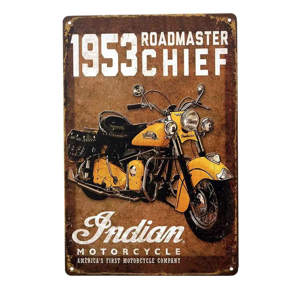 Флаги Винтаж 1953 roadmaster главный индийский мотоцикл живопись металлическая