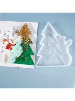 

Crystal Epoxy Resin Mold Santa Christmas Tree Decorations Listed Silicone Mould A2UA