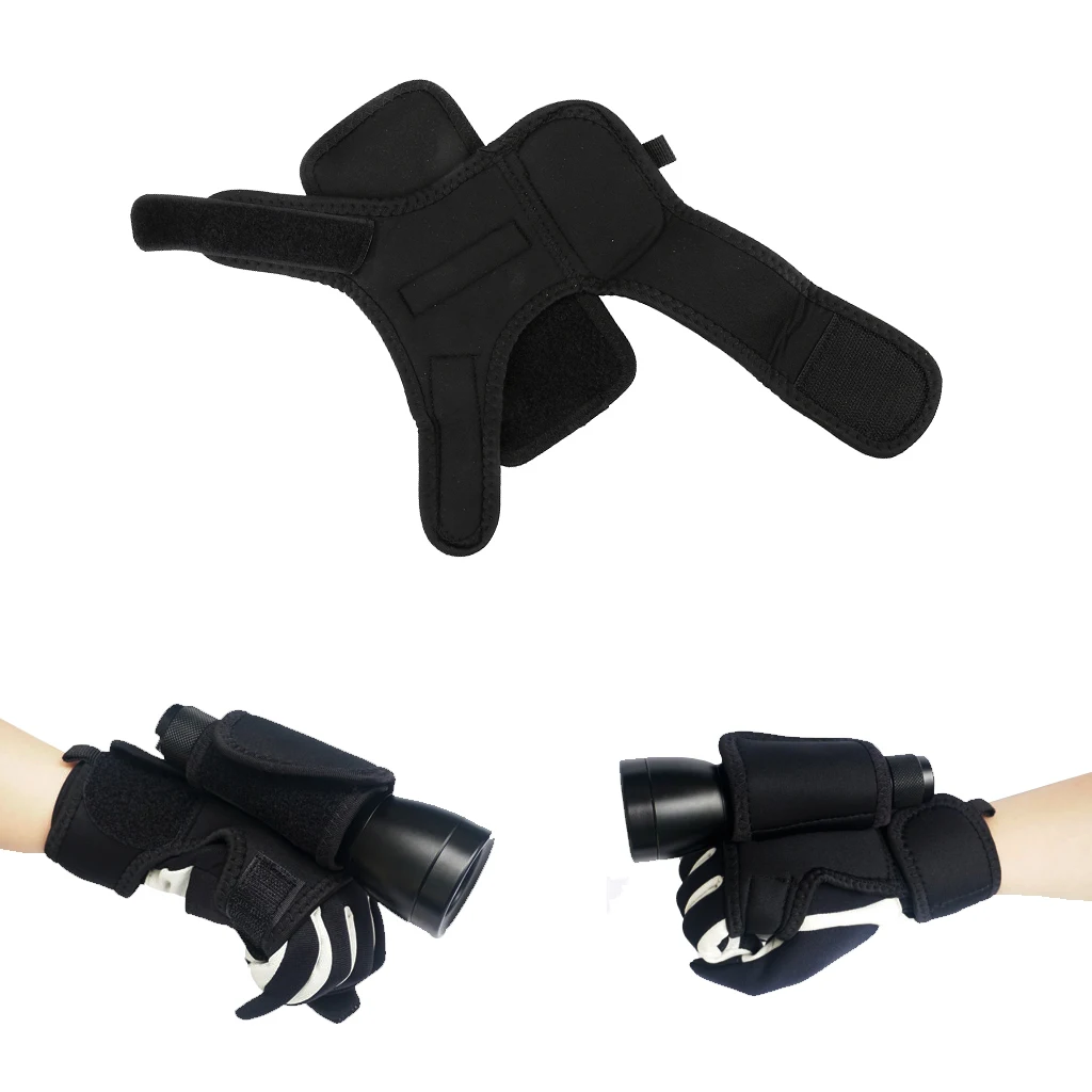 Soft Light Hand Free Holder Glove for Scuba Free Diving Underwater Torch LED Flashlight