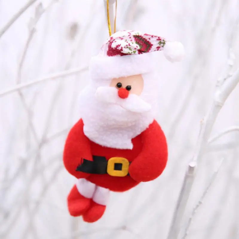 Рождественские украшения Рождественский подарок Санта Клаус Снеговик Дерево Игрушка Кукла висячие украшения для дома Рождество Navidad - Цвет: 02-Santa Claus