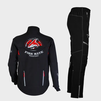 

New Autumn Winter Men Fishing Jacket Fleece-lined Warm Soft Shell Wear-resistant Men's Windproof Waterproof Fishing Clothing Set