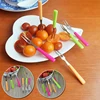 6 Pcs Fruit Fork Luxury Stainless Steel Gold Cake Dessert Forks Lovely Mini Fork Used For Cake In Party Snail Fork Restaurant ► Photo 1/6