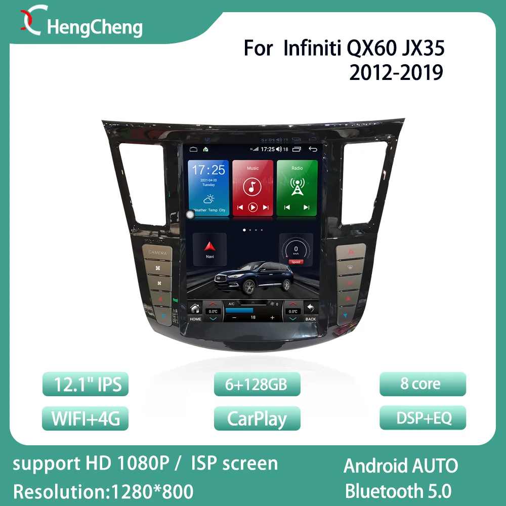 

12.1Inch For Infiniti QX60/JX35 2014-2019 Car Multimedia Player GPS Navigation Radio Android12 8+128G 8Core CarPlay 4G 360Camera