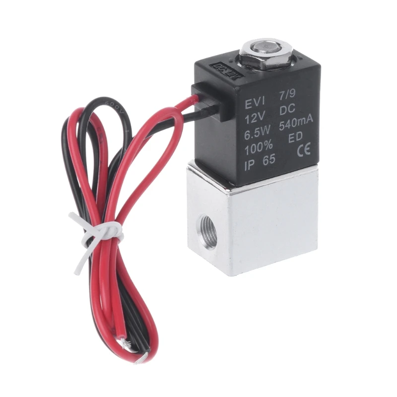 Normally Closed Solenoid Valve 12V DC 1/8" w/Wire For Water Air Gas