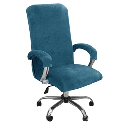 Velvet Elastic Removable Chair Cover for Armchairs - Thickened Fabric (Peacock Blue)