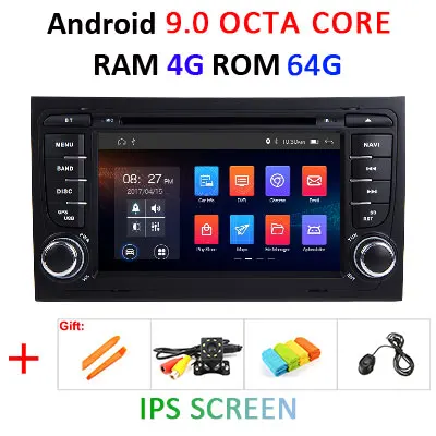 4G 64G IPS DSP ips 4G+ 64G 8 core 2 din Android 9,0 Автомобильный мультимедийный dvd-плеер gps Авторадио для Audi A4 S4 RS4 8E 8F B9 B7 B6 Автомагнитола obd2 - Цвет: 4G 64G IPS