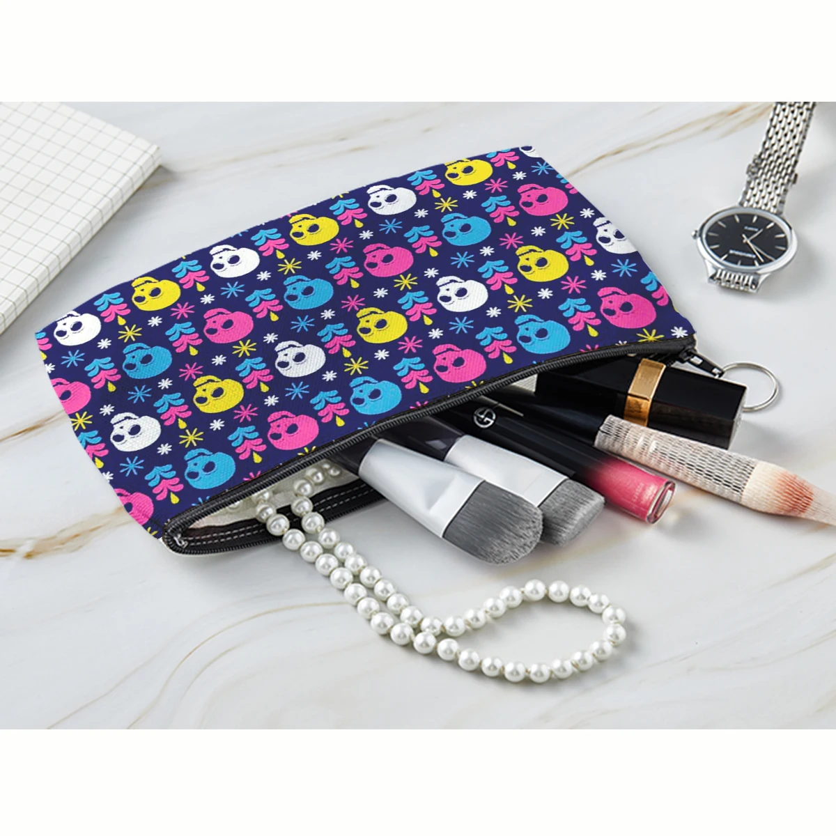 Storage Bag Makeup Organizer Cosmetic Bag Cosmetic Storage Bag Toiletry Bag Makeup Bag Cosmetic Case Skull Print Women Cosmetic Bag