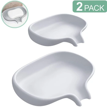 

Soap Dish with Drain, Soap Dishes for Bathroom Sink, Silicone Soap Dish for Shower, Bar Soap Holder for Kitchen Counter