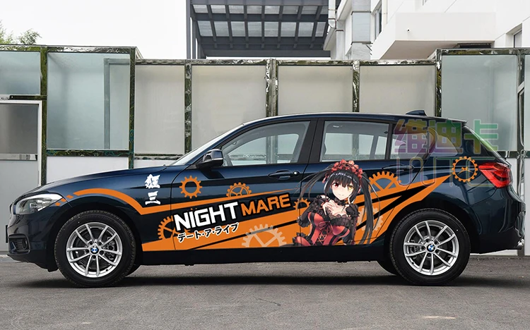 Японские наклейки с датой и живым автомобилем Itasha Tokisaki Kurumi аниме наклейка s кошмар камуфляж наклейка авто дверь дрейф гонки наклейка