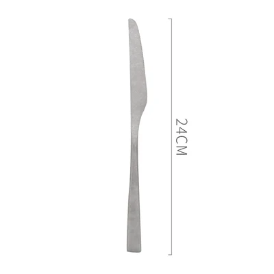 Silver-dinner knife 304 Нержавеющая сталь посуда Семья стейк класса люкс Ножи вилка западные столовые приборы кофейная ложка смешивания ложка, кухонная посуда - Цвет: Silver-dinner knife