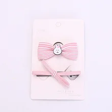 Детская лента для волос, ультра-Эластичная головная повязка, цветная ткань, супер восхитительный бантик, пара заколок для волос