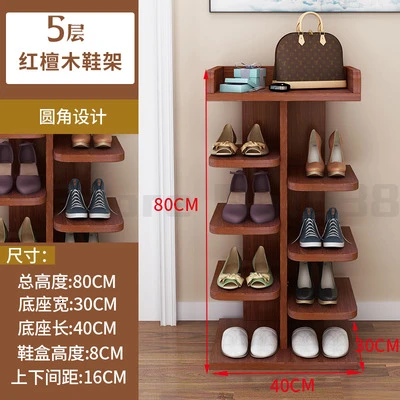 Темный хаки Shoe rack multi-layer shoe cabinet home door simple collection of godware small wood into the door economic dust-proof rack - Цвет: Темный хаки