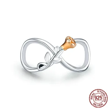 

Fit 3mm Original Bracelet 925 Sterling Silver Geometric Infinite Love Rose Flower Charmor Necklace DIY Jewelry C1463