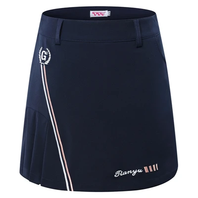 Женская тонкая короткая юбка против морщин, летняя женская плиссированная мини-юбка для бадминтона, тенниса, а-образная модная спортивная юбка-шорты D0671 - Цвет: Navy blue