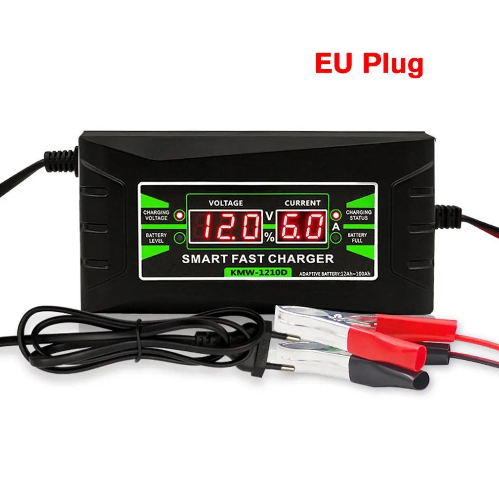 

Automatic Full Smart 12V 6A Lead Acid / GEL Car Battery Charger W / LCD Display US EU Plug Smart Battery Quick Charger
