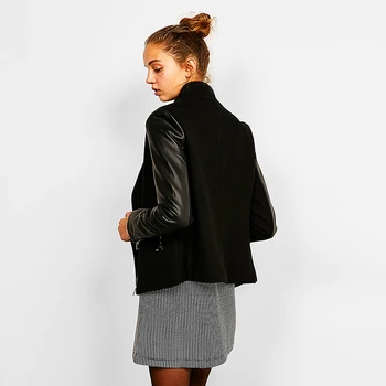 

Fashion New Autumn Women Loose Warm Thickening Mandarin collar Zippers Overcoat Female Long Sleeve Faux fur Loose coat C