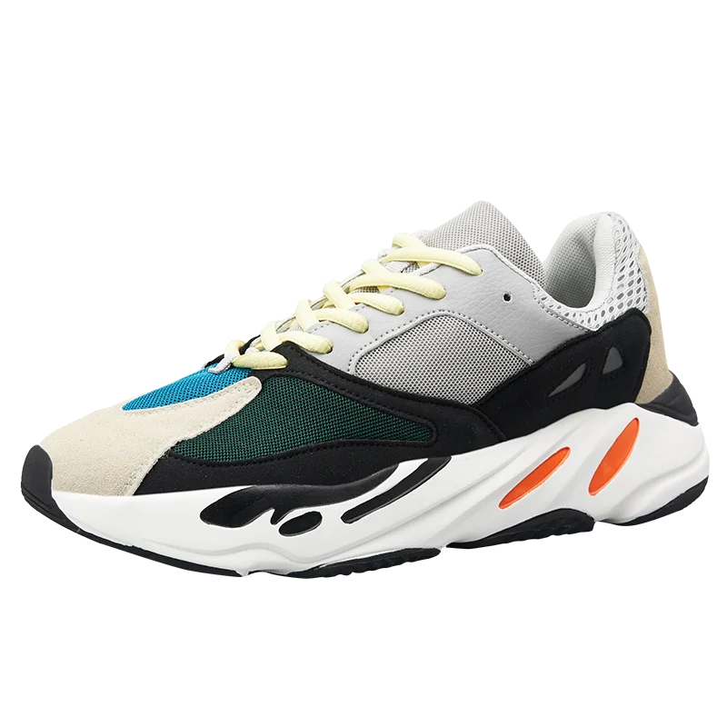 gray black 700 Мужская обувь; коллекция 700 года; кроссовки; tenis; обувь; Взрывная обувь; обувь на толстой подошве; zapatillas hombre - Цвет: gray black 700