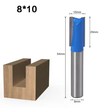 

8mm Shank Slotted Straight Woodworking Router Bit Wood Cutter Cutting Diameter Carpenter End Mill Woodworking Tool
