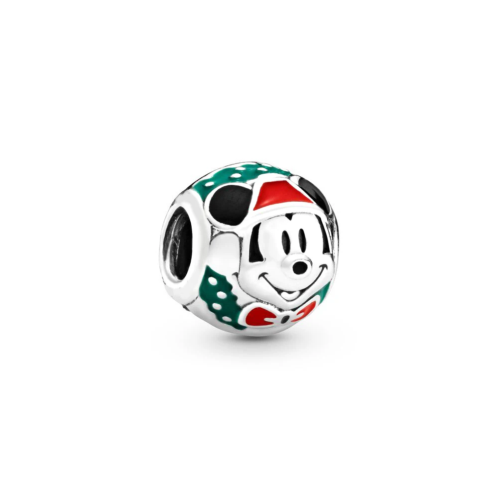 Santa Mickey 2 шт./лот осенние листья лягушка подвеска «еж» кулон прекрасный дерево человек Сова бусины подходят оригинальные пары браслеты браслет для женщин - Цвет: Santa Mickey