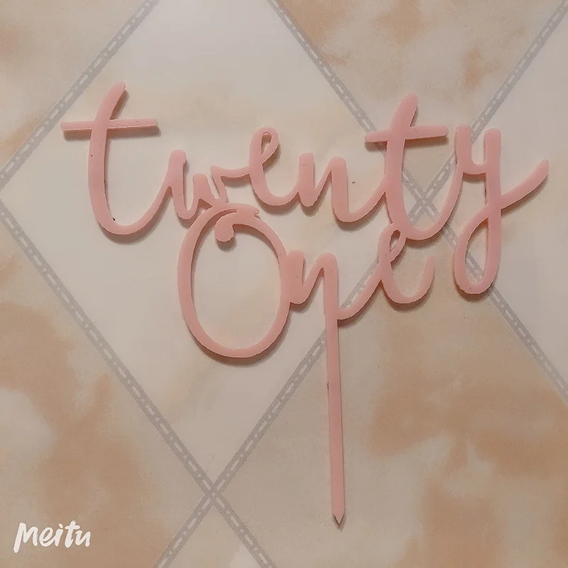 Акриловый Топпер для торта Twenty One на день рождения буквы номер 21 акриловый кексов