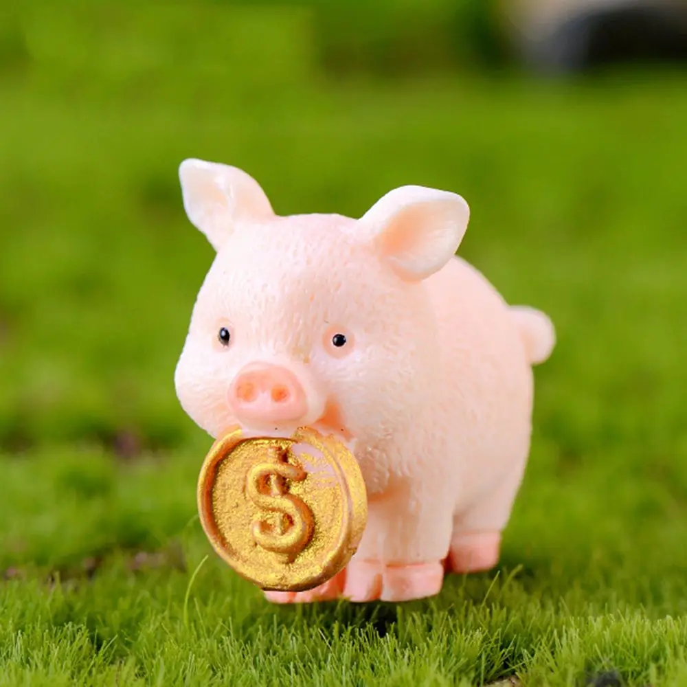 1 шт. миниатюрные фигурки свиньи Aborable фигурки животных игрушки Lucky Piggies украшения торта смолы DIY поделочный материал декор