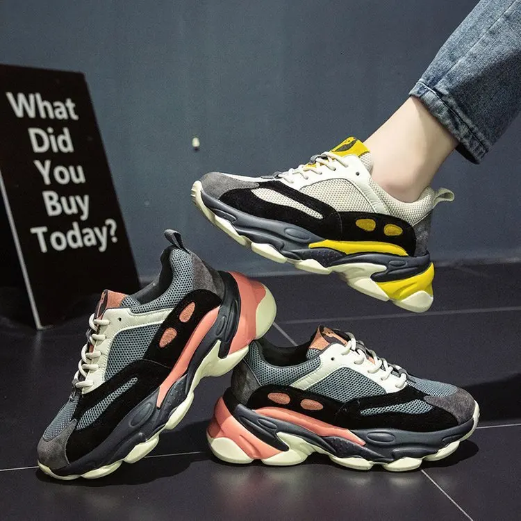 

2019 Popular Women's Shoes Network Ventilation Chalaza Motion Casual Shoes Autumn Thick Bottom Shoes Dad Shoe Zapatos De Mujer