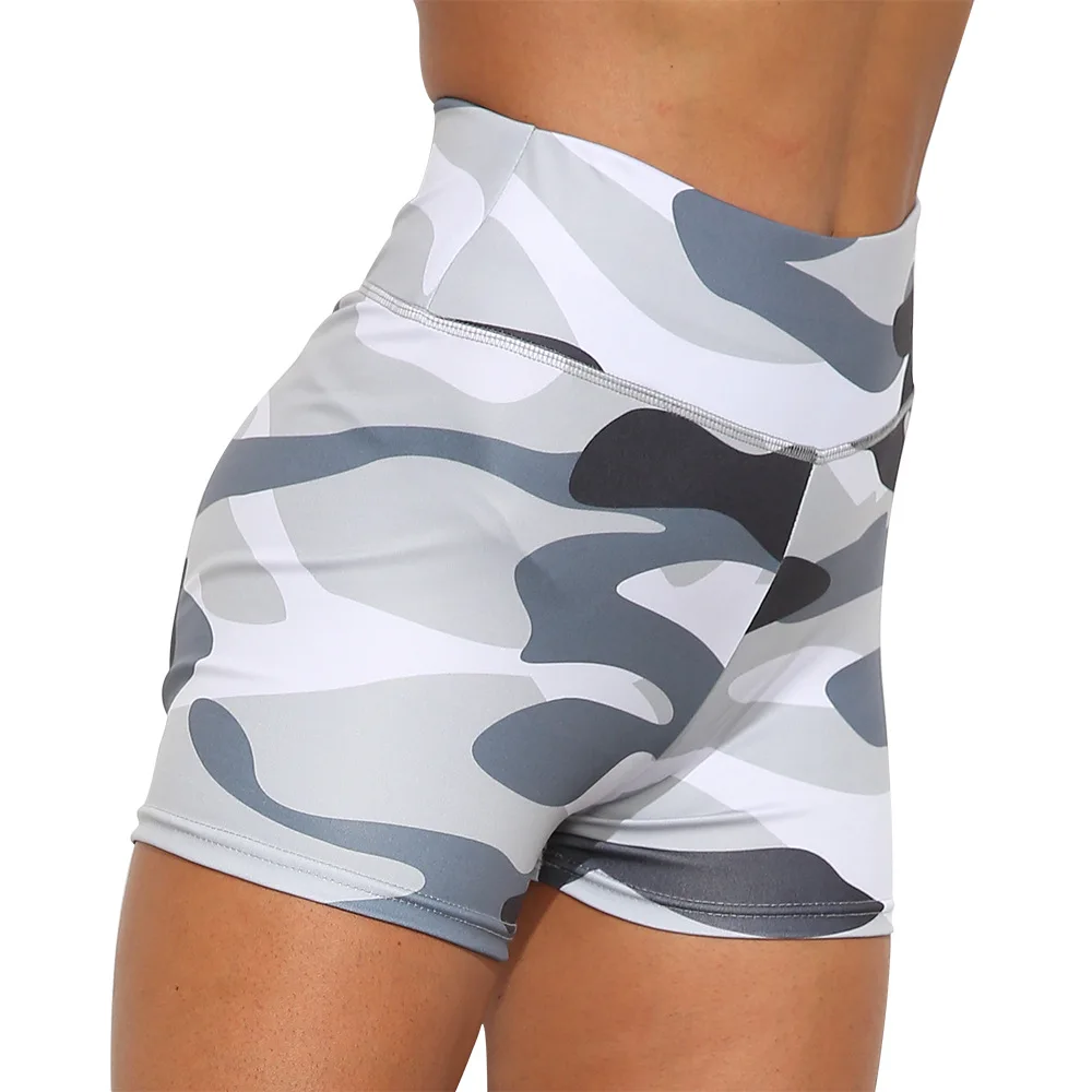 

Camo High Waist Yoga Shorts Stretchy Push Up Fitness Workout Shorts Fabric camouflage Squat Proof Trainning Sport GMY Shorts