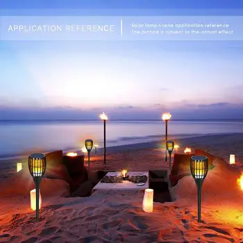 

Lawn Light Solar Powered Square Torch Lamp Waterproof Garden Pathways Backyard Patio Creative Flame Lights Lighting Fixture