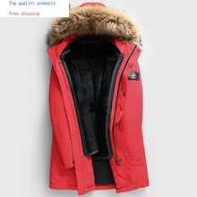 Пальто из натурального меха, Мужская парка, зимний пуховик с подкладкой из кроличьего меха, пальто с воротником из меха енота, мужские парки KD_81001