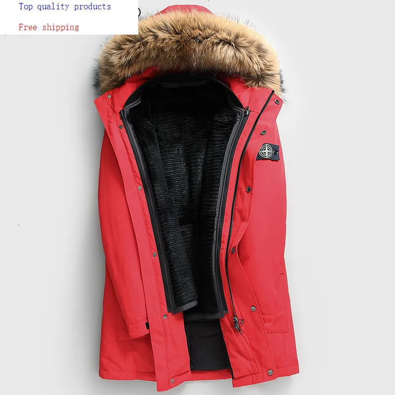

Real Fur Coat Men Parka Winter Down Jacket Rabbit Fur Liner Raccoon Fur Collar Overcoat Parkas Hombre 2020 KD_81001