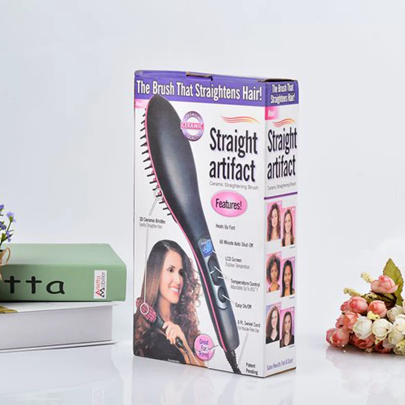 Electric Hair Straightener Brush Hair Women Ladies Wet Dry Hair Care Tools Electric Comb Ionic Hair Brush Hot Comb Straightener