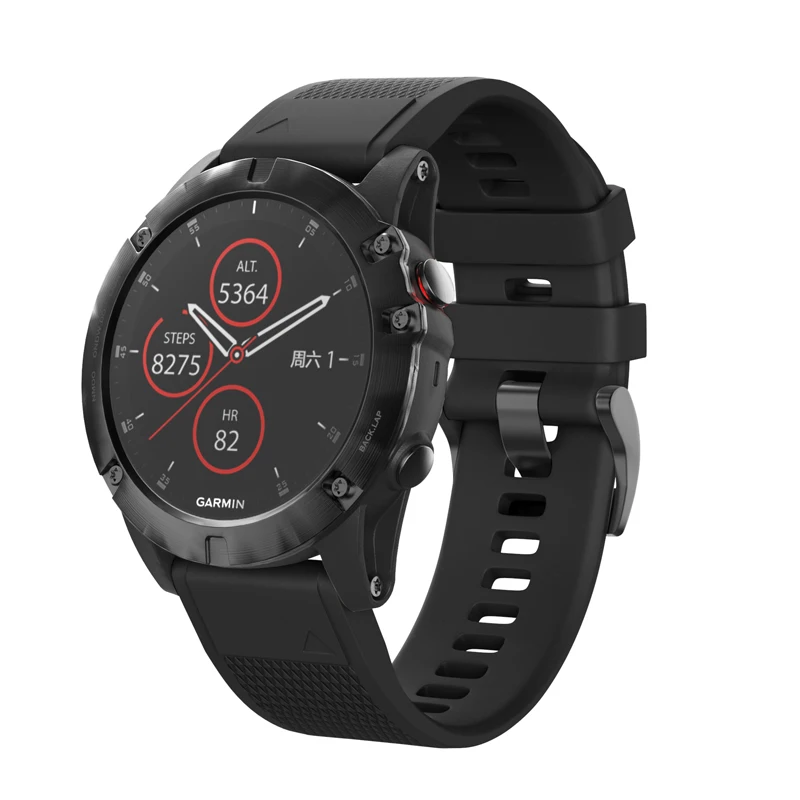 26 мм силиконовый ремешок для часов Quick Release для Garmin Fenix 3 5 5X Plus Hi Dropshipping - Цвет: Черный