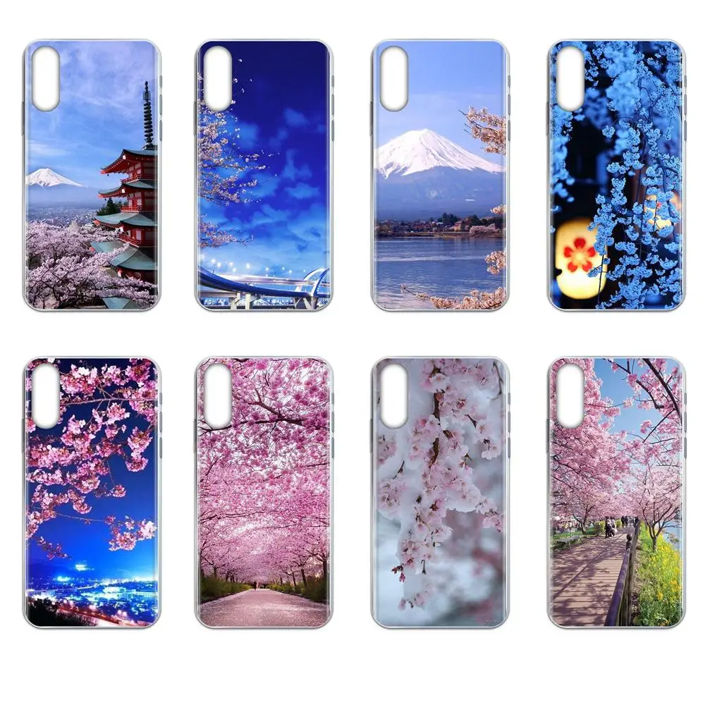 Красивые вишневые цветы в Сакуре Япония для HTC Desire 530 626 628 630 816 820 830 One A9 M7 M8 M9 M10 E9 U11