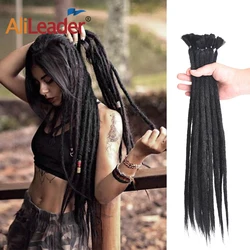 AliLeader 20inch Handmade Dreadlocks Crochet Braid Hair Extensions For Women/Men Pink Blue Ombre Synthetic Crochet Hair 1Root