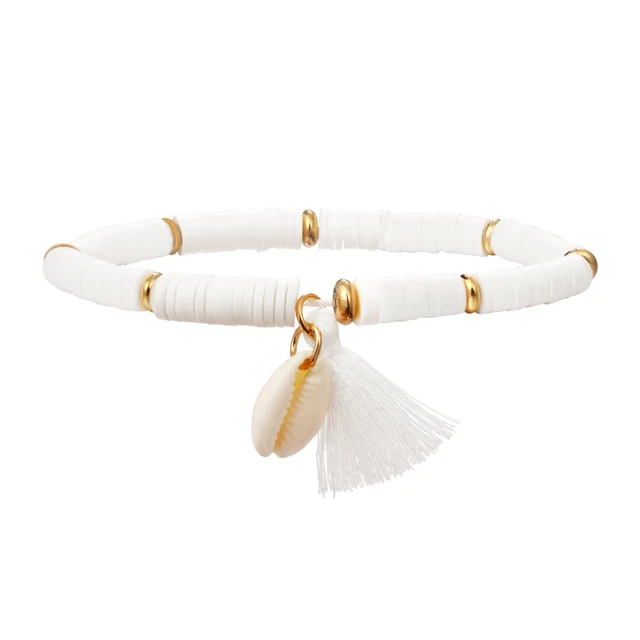 Ensemble de bracelets ruban élastique pour femme, avec coquillage -   France