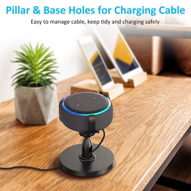 Hot 3C-Table Holder For Echo Dot 3Rd Generation 360° Adjustable Stand Bracket Mount For Smart Home 