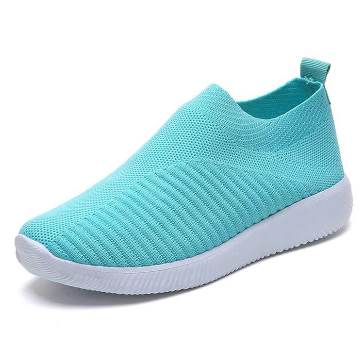 Women Shoes Plus Size Sneakers Women Breathable Mesh Sports Shoes Female Slip On Platform Sneakers White Knit Sock Shoes Casual 17
