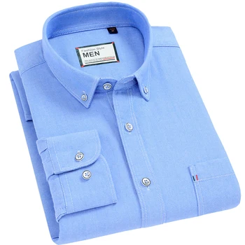 

Pure Cotton warm soft comfortable business men casual shirts long sleeve button collar solid /plaid/striped design