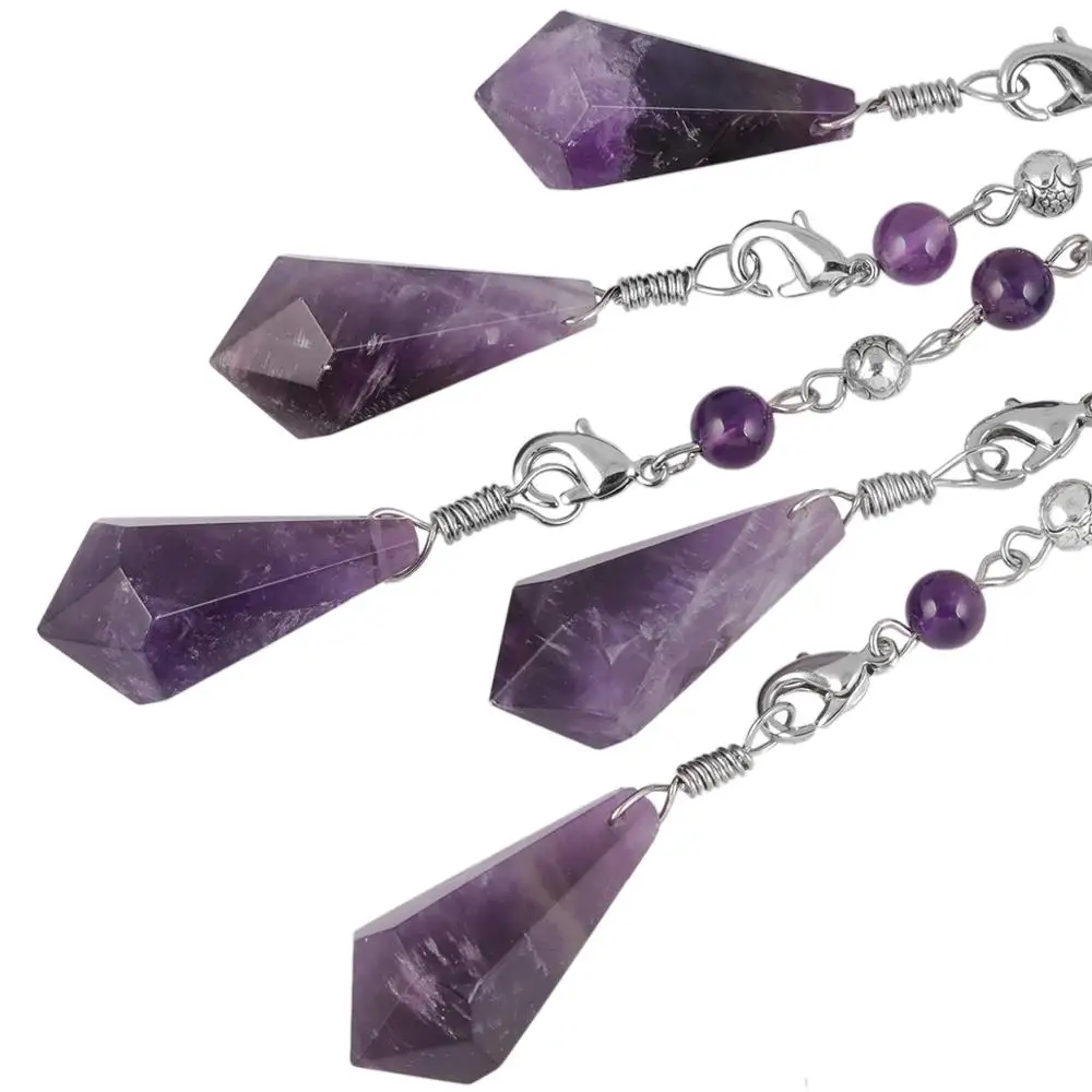 TUMBEELLUWA Healing Crystal Point 7 Chakra Pendulum Dowsing Reiki Quartz Stone Divination