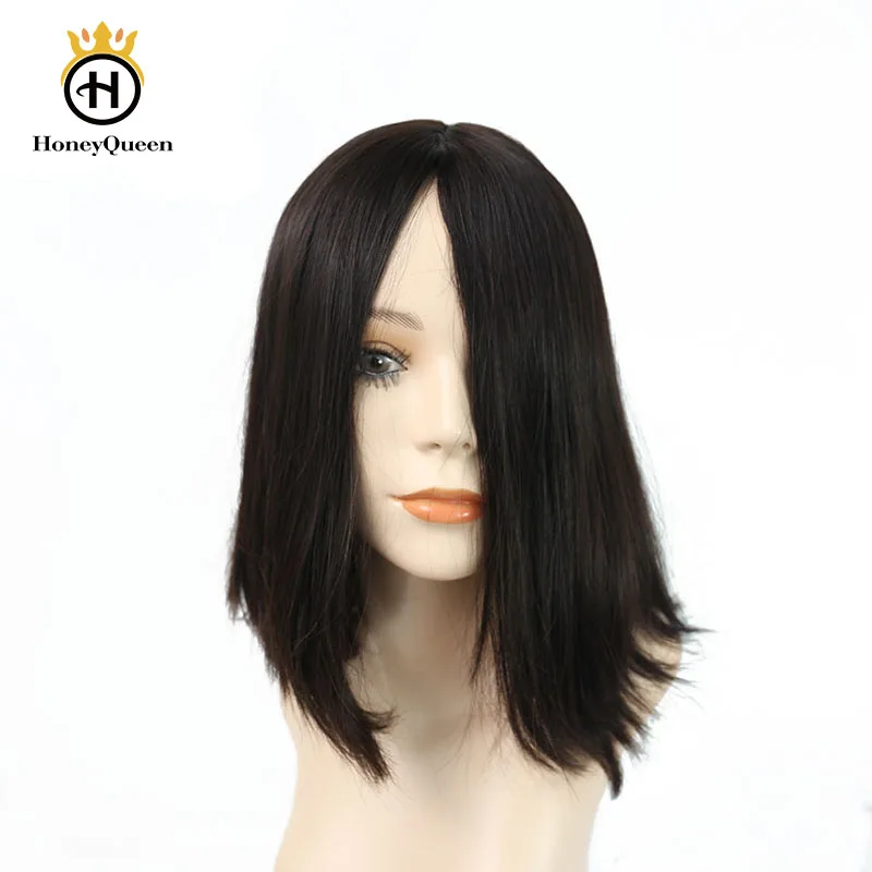 Jewish Wig Silk Base Kosher Wigs European Human Hair For Women Color #4 Honey Queen Remy Bob Style Hair Wig Double Drawn