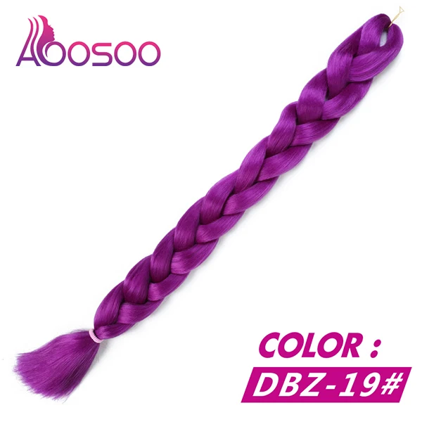 AOOSOO fashion Jumbo Braid Hair Crotchet Braids Pure Color Hair Expression Braiding Hair 82inch headwear - Цвет: P4/30