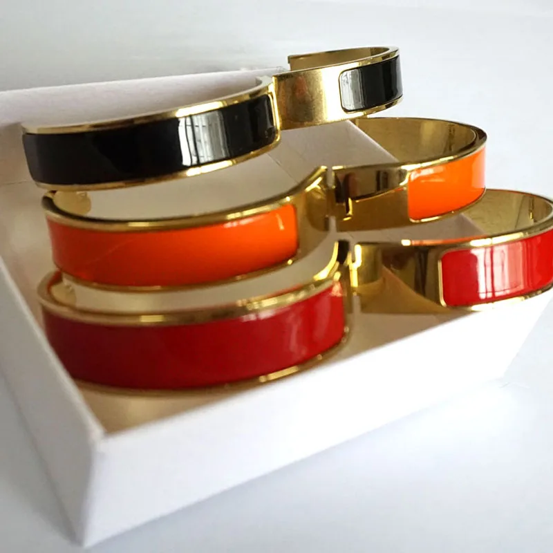 12 мм широкий женский Браслет-манжета из нержавеющей стали H дизайнерский роскошный ювелирный браслет модные новые аксессуары розовое золото