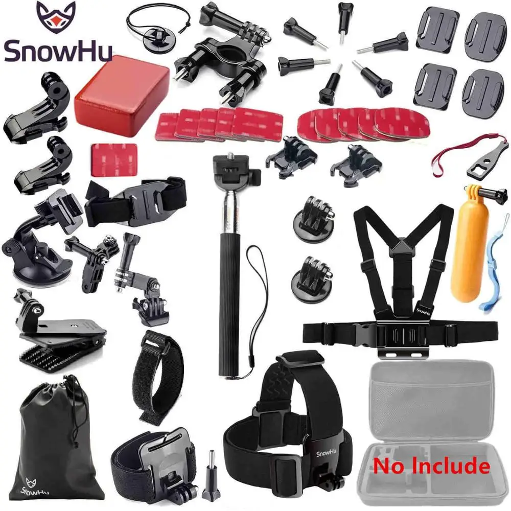 GS02 Аксессуары snowhu для GoPro Набор для go pro hero 8 7 6 5 4 комплект 3 способ селфи палка для Eken h8r/для xiaomi для yi EVA чехол GS02 - Цвет: GS02