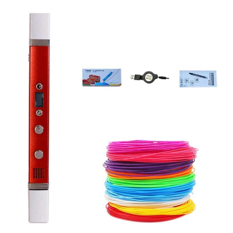 Myriwell RP-100C Use Pla Abs Pcl 1.75Mm Filament 3D Printer Pen Low Voltage Safety Metal Shell USB 3D Pen Best Christmas Present