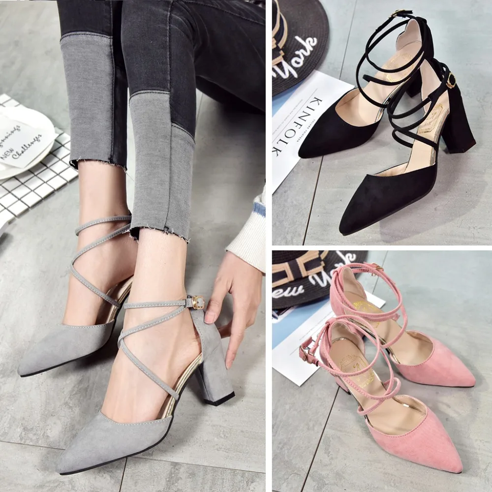 

2019 new hot Korean fashion pointed high heels shallow mouth sexy comfortable high heels