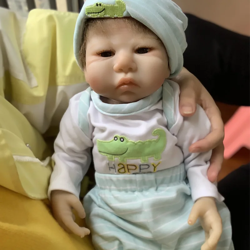 Handmade Lifelike Baby Boy Doll Silicone Vinyl Reborn Toddler Dolls Real Newborn 